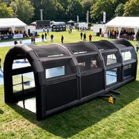 Tente tunnel publicitaire gonflable de 10 à 12 pieds en tissu Oxford avec fenêtres transparentes pour salons professionnels, festivals et promotions