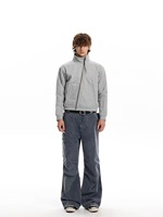 Veste Homme Style Urbain Tendance à Col Montant et Fermeture Éclair Diagonale Coupe Décontractée pour Usage Quotidien
