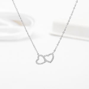 Hongtong, collares colgantes de joyería de moda para mujer de alta calidad con circonita brillante y ala en forma de corazón de acero inoxidable de alta calidad - Product Image 6