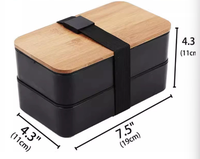 Boîte à bento japonaise double couche personnalisée de 40 oz (1200 ml), ensemble de boîtes à lunch pour micro-ondes, conservation des aliments, isolation, sans BPA