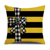 Housse de coussin décorative YINUAN Abeille Mignonne et Joyeuse avec Nid d'Abeille pour Canapé