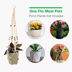 Porte-Pots de fleurs <span class=keywords><strong>en</strong></span> <span class=keywords><strong>macramé</strong></span>, porte-plantes de balcon à corde <span class=keywords><strong>en</strong></span> coton - Product Image 5
