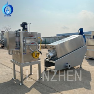 Thép không gỉ đa đĩa vít Báo Chí dehydrator bùn rắn tách chất lỏng cho gia cầm trang trại xử lý nước thải nhà máy sản xuất - Product Image 1