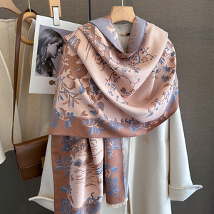 Hàn Quốc phong cách thời trang hai mặt Cashmere Khăn nữ tính in mùa thu mùa đông ấm áp dày điều hòa không khí - Product Image 3
