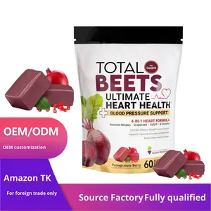 OEM/ODM Rote-Bete-Gummis Immununterstützung Kräuterergänzungen Natürliche Pflanzenextrakte Coenzym Q10 Vitamine 60 Stück - Product Image 1