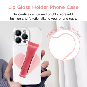 Support de brillant à lèvres en silicone en forme de cœur, adhésif pour la plupart des smartphones, étui de téléphone pour rouge à lèvres et gloss - Product Image 4