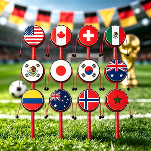 Football Event Custom <b>Hand</b> Rattles <b>Drum</b> National Flag Pattern <b>Hand</b> Shaking Toy Sports Match Souvenir Promotional Gift - Product Image 1