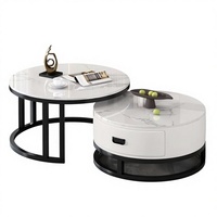 Table basse moderne minimaliste haut de gamme en verre trempé durable avec structure métallique et ensemble de salon de luxe pour petits appartements