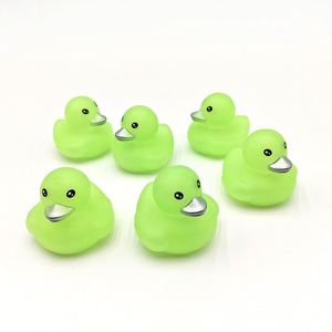 Custom Logo Children's Glow-In-The-Dark Plastic Little Yellow Duck <b>Bath</b> Play Toy Unisex for Babies & Kids Wholesale - Product Image 1