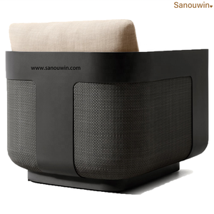 <span class=keywords><strong>Fauteuil</strong></span> d'extérieur contemporain avec tressage confortable en <span class=keywords><strong>rotin</strong></span> PE Design moderne portable pour le jardin, la piscine, la cour et l'hôtel - Product Image 6