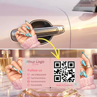 Cartes de visite pliables découpées sur mesure pour salons de manucure, formes originales, cartes à code QR, cartes marketing créatives pour la marque de salon de manucure, vente en gros