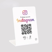 Support de table en acrylique personnalisé GSC avec NFC pour les avis Google, le menu du restaurant, les médias sociaux, Whatsapp, Facebook