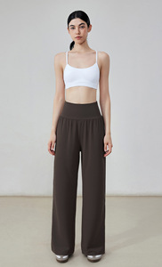 Summer Outer Wear for Work & Casual Sports <span class=keywords><strong>Nuls</strong></span> Pantalon de yoga à taille haute et jambes larges <span class=keywords><strong>pour</strong></span> femmes Design droit et ample - Product Image 4
