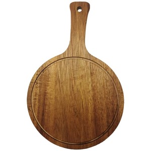 Bandeja redonda para pizza de madera de acacia con asa para hornear y servir en casa - Product Image 5