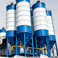 Silo à ciment électrique modulaire 50T-300T, réservoir de stockage vertical en acier boulonné pour poudres en vrac, avec pompe et moteur pour centrale de malaxage mobile, OEM