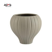 Pot bunga Matte keramik dalam ruangan Modern tahan lama, Pot Bonsai putih kerajinan silinder Pot tanaman mode kontemporer