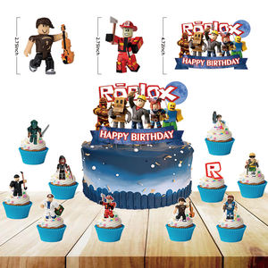 Décorations de fête d'<span class=keywords><strong>anniversaire</strong></span> pour enfants sur le thème des jeux vidéo RO, décorations de cupcakes, ballons, bannière, fête d'<span class=keywords><strong>anniversaire</strong></span> pour garçon - Product Image 5