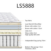 Matelas orthopédique en latex et coton ondulé, vente en gros d'usine, livraison pour chambre à coucher, hôtel, matelas pleine grandeur, matelas King Luxe