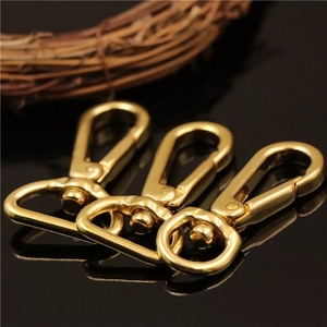 Ganchos a presión de latón macizo, Clips de gatillo giratorios, hebilla de Metal, bolso de equipaje de cuero, llavero, <span class=keywords><strong>Collar</strong></span> de perro, cierres de langosta - Product Image 1