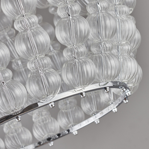 Mới hiện đại ánh sáng hiện đại bạc Mặt dây Đèn <span class=keywords><strong>Chrome</strong></span> Vòng LED pha lê thủy tinh biệt thự mặt dây chuyền hiện đại đèn ý đèn chùm - Product Image 4