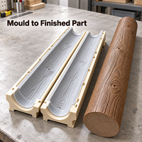 Moule de colonne décorative en bois Tietuo en résine et silicone PU C295-G3, épaisseur de paroi uniforme, par l'équipe de conception interne