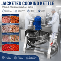 Gasgestookte, gejackete kookpot, commerciële kantelketel van roestvrij staal 304, industriële kookketel voor de verwerking van chilisaus