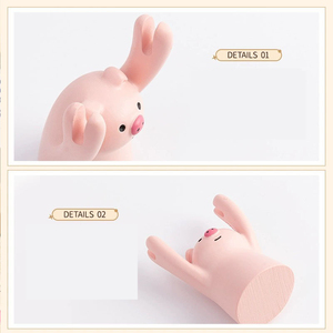 Porta carte di rifornimento ispiratore in resina piccolo animale cane rana maiale decorazione decorazione da tavolo biglietto da visita foto porta memo - Product Image 5