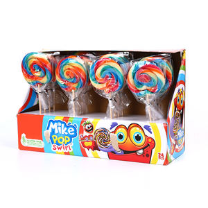 Toptan özel el yapımı büküm tatlı meyve düz büyük girdap lolipop - Product Image 5