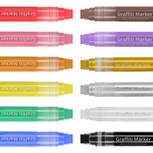 Marqueurs de graffiti noir/blanc/or/argent, marqueurs de peinture acrylique jumbo 15 mm à pointe <span class=keywords><strong>feutre</strong></span>, stylos de peinture acrylique à base d'eau - Product Image 5