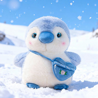 Peluche Adorable Pingouin Kawaii avec Sac Bandoulière Cœur, Jouet en Peluche Doux, Cadeau d'Anniversaire Unisexe, Vente en Gros