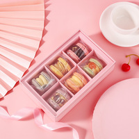 Boîte à macarons, biscuits, pâtisseries, bonbons, avec fenêtre transparente, emballage blanc pour gâteaux et biscuits avec grille, pour aliments