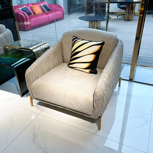 ชุดโซฟาหนังแท้หรูหราสไตล์อิตาลีชุดวิลล่าห้องนั่งเล่นทันสมัยโซฟาทำจากสแตนเลส - Product Image 3