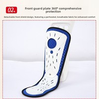 Attelle de cheville en plastique et nylon en stock, correcteur de pied tombant, support de pied pour inversion/eversion, protection contre les fractures et entorses, type plâtre