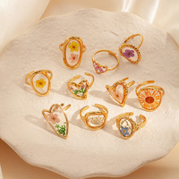 Bague en pierre naturelle en forme de cœur, mode européenne et américaine transfrontalière, pour femmes, luxe léger, niche, haut de gamme, unique, polyvalente