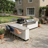 Cuisine extérieure en acier inoxydable personnalisable pour villa et jardin, avec évier, respectueuse de l'environnement