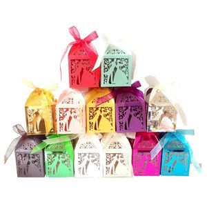 卸売カスタム高級レーザーカットギフトボックスゲストのための結婚式のお土産紙チョコレートキャンディーボックスギフト結婚式 - Product Image 6