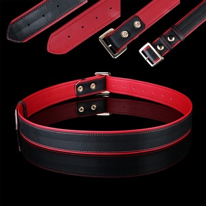 Adjustable Red & Black Leather <b>BDSM</b> Bondage Belt, Fetish <b>Restraint</b> Strap Exotic Belt for Adults and Couples - Product Image 1