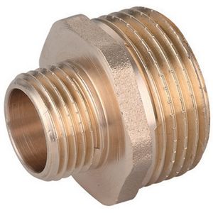 Raccordo Dritto Ridotto 1/2 X 3/8 in Ottone Giallo MM per Tubi Idraulici - Product Image 1