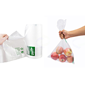 High Strength Vest Style T-shirt <b>Plastic</b> Bags on <b>Roll</b> Customized Size Thick <b>Plastic</b> Shopping Bags for Food & Grocery - Product Image 4