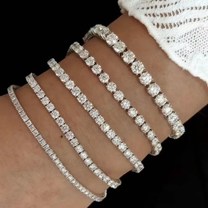 Huazhong Gembased on size Fine Jewelry Moissanite Tennis <b>Chain</b> 9k 10k 14k 18k Gold Moissanite Tennis Bracelet Custom Jewelry - Product Image 1