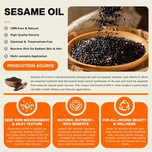 Chinesisches Sesamöl Bio-Trägeröl für Haut, Haar und Körper - 100% Rein Natürlich Kaltgepresst Extra Virgin Lebensmittelqualität Flüssigkeit - Product Image 2