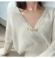 Broche en alliage longue durée, tendance pour costume de bureau, broche pour femme, accessoire vestimentaire à perles brillantes