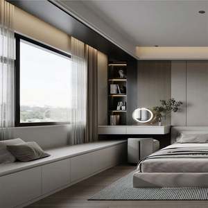 Plateforme de fenêtre de chambre à coucher en bois sur mesure, baie vitrée de salon, armoire de rangement - Product Image 2