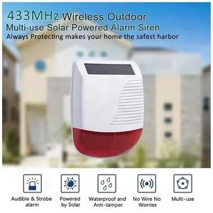 DKMSEC Loudspeaker nirkabel tenaga surya 433Mhz putih tahan air luar ruangan desibel tinggi strobo untuk <span class=keywords><strong>Alarm</strong></span> pencuri keamanan rumah pintar - Product Image 4