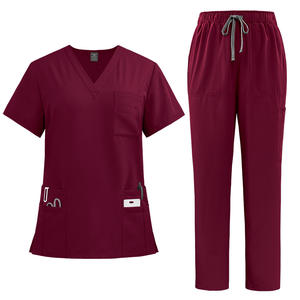 A buon mercato traspirante Scrub uniformi set elastico e comodo infermiere Scrub medico tuta Scrub medico set uniforme per le donne - Product Image 1