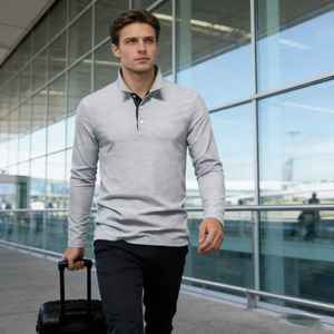 Polos de Hombre Altamente Transpirables, de Secado Rápido, Tejido de Punto, Manga Larga, Estilo Casual para Uso Diario - Product Image 3