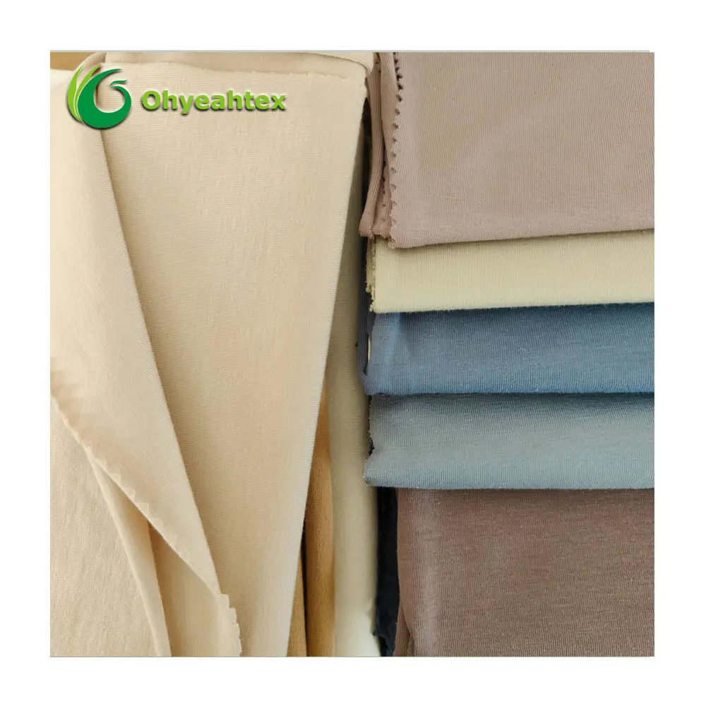 Kaus Katun 95% Eco, Jersey Spandeks 5% 40S Bahan Katun Organik untuk Kaus