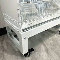 Cage à oiseaux empilable à compartiments multiples et roulettes, volière pratique pour l'élevage des canaris et des pinsons