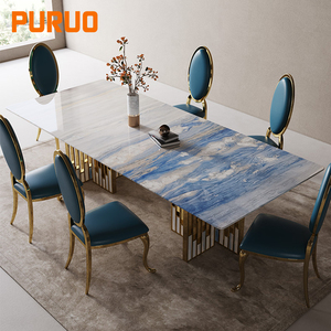 Silla de Comedor Puruo de Diseño de Lujo para Bodas, Eventos, Restaurantes, con Asiento Extraíble, Moderna, de Tela y Cuero PU, para Comedor - Product Image 4