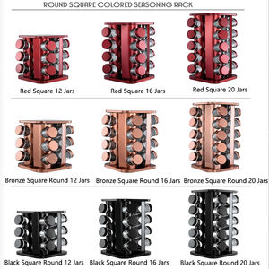 Estante Giratorio para Especias de Encimera Cuadrado, Vacío, para 12/16/20 Frascos, Organizador Giratorio de Especias, Torre de Especias - Product Image 6